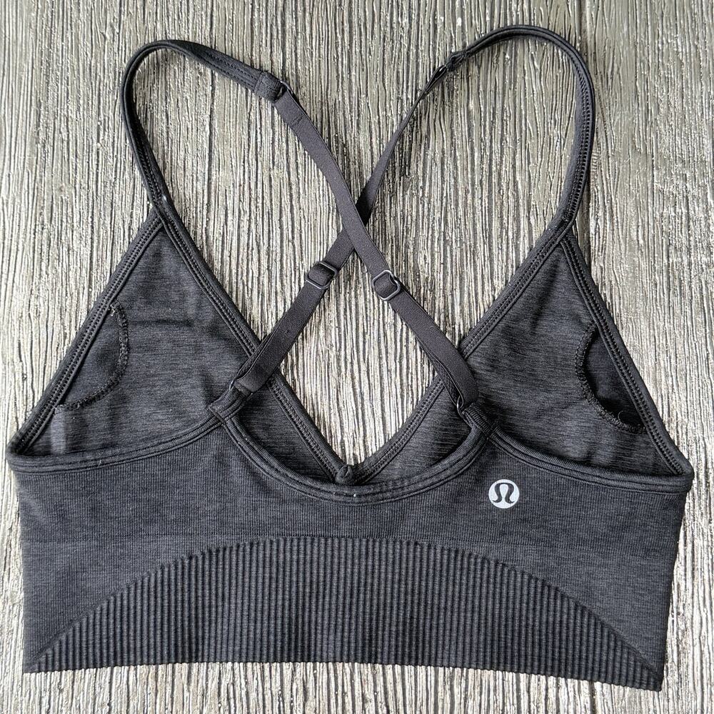 Lululemon Ebb To Street Sports Bra Heathered Black Best For A Size 2 To 4